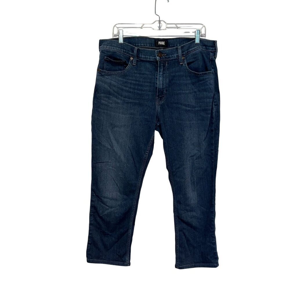 Paige Dark Blue Wash Straight Leg Men's Jeans Size 36